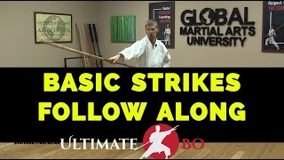 Beginner Bo Staff  Basic Strikes Follow Along Practice [upl. by Cherry]