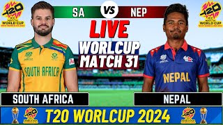 Live Nepal vs South Africa T20 World Cup Match 31 Live Match Today  NEP vs SA Live match [upl. by Lema]