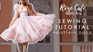 Puff Bustier Dress Tutorial  Pattern [upl. by Einnil]