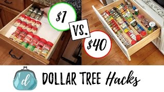 DOLLAR TREE HACKS to organize spice drawers  cabinets [upl. by Weed]