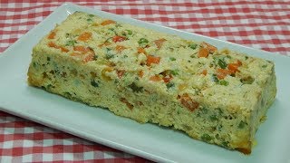 Receta fácil de terrina de verduras y queso pastel de verduras [upl. by Asimaj]