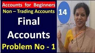 Non Trading Accounts  quotFinal Accounts Problem Number 1quot [upl. by Luby]