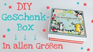 DIY Geschenkbox  In Allen Größen tutorial  deutsch [upl. by Zetra]