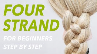 How To 4 Strand Braid Step by Step For Beginners  EverydayHairInspiration [upl. by Abocaj]