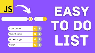 Build a Todo List App in HTML CSS JavaScript  EASY BEGINNER TUTORIAL [upl. by Prosser]