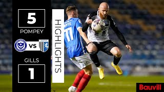 HIGHLIGHTS  Portsmouth 5 v Gillingham 1 [upl. by Noirod]