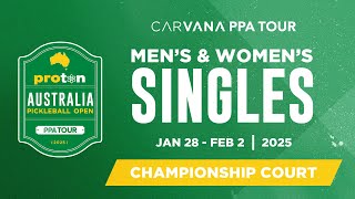 PPA Australia Proton Australia Pickleball Open  Pro Singles Day 1 Championship Court [upl. by Nihs]