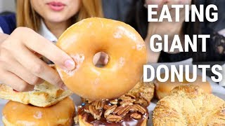 EATING GIANT DONUTS ASMR SOFT EATING SOUNDS MUKBANG [upl. by Irmina359]