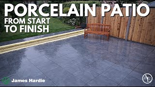 PORCELAIN PATIO FROM START TO FINISH [upl. by Hullda]