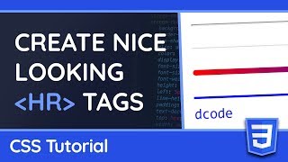 Styling Horizontal Rule Tags hr  CSS Tutorial [upl. by Tanny]