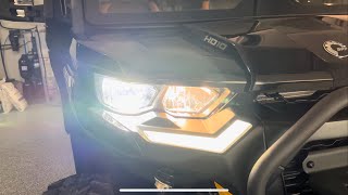 24 Can Am Defender Lonestar Beamtech H11 LED install [upl. by Aselehc812]