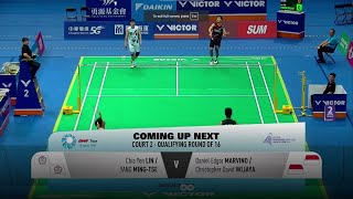 LIVE Daniel Edgar MarvinoChristopher David Wijaya INA vs Chia Yen LinYang MingTse TPE [upl. by Ignaz106]