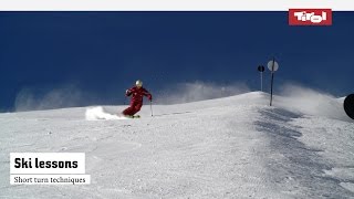 Ski lessons Short turn techniques  Online ski course [upl. by Adyam]