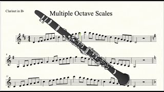 Clarinet Multiple Octaves Major Scales with Metronome [upl. by Wilonah]