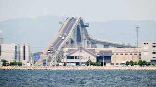 日本江島大橋  Japan walking cross Eshima Ohashi Bridge 2023 [upl. by Zurn]