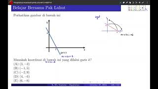 Perhatikan gambar di bawah ini Manakah koordinat di bawah ini yang dilalui garis k [upl. by Odelinda]