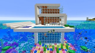 MODERNES WASSER HAUS BAU CHALLENGE in Minecraft [upl. by Mcknight55]