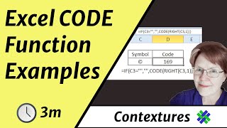 Get Character Number With Excel CODE Function [upl. by Yanttirb247]