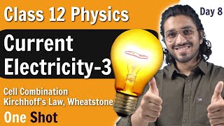 Current Electricity for Class 12  Lecture 3  Kirchhoffs Law Wheatstone Bridge Cells Combination [upl. by Beitnes420]