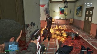 GTA 5  Michaels FIVE STAR COP BATTLE IN HIS MANSION GTA V Funny Moments [upl. by Nedle267]