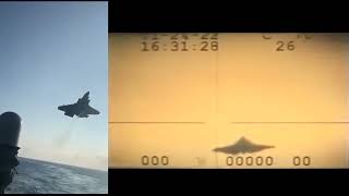 F35C crash on the deck multiple angle camera view USS Carl Vinson [upl. by Atteuqcaj959]