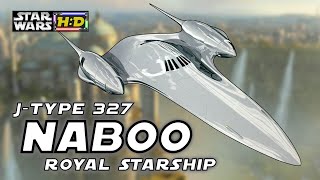 HistoryTriviaNABOO ROYAL STARSHIP Jtype 327 NubianQueen Amidala Star Wars Hyperspace Database [upl. by Morrissey]