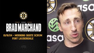 Marchand Speaks to Media Ahead of Season Opener in Florida [upl. by Kitrak358]