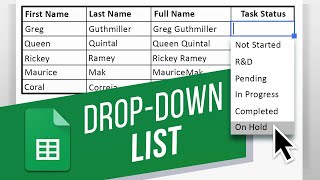 How to Create a DropDown List in Google Sheets  Create an InCell DropDown List  DropDown Menu [upl. by Mloc]