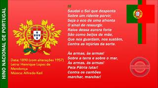 🇵🇹 Hino Nacional de Portugal  A PORTUGUESA  com letra [upl. by Rikahs739]