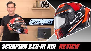 Scorpion ExoR1 Air Helmet Review at SpeedAddictscom [upl. by Donadee]