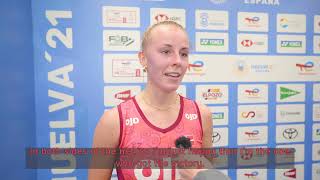 Postmatch interview  Mia Blichfeldt [upl. by Aicnorev]