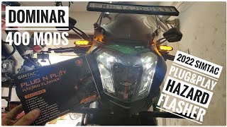 Dominar 400 Modifications  2022 Simtac Plug amp Play Hazard Flash Install  SK Auto Care  DNA VLOGS [upl. by Ahtnammas810]