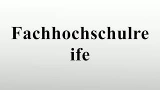 Fachhochschulreife [upl. by Betthel]