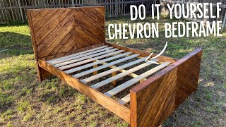 How To Build A Bed  DIY Chevron Bedframe [upl. by Margarita]