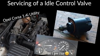 Servicing of a Idle control valve Opel Corsa B [upl. by Wehtam]