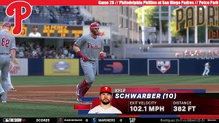 MLB The Show 24  Philadelphia Phillies at San Diego Padres  Game 28 [upl. by Patten]