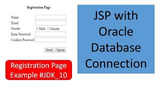 JSP with Oracle Database connection  Registration Page Example [upl. by Akcirederf314]