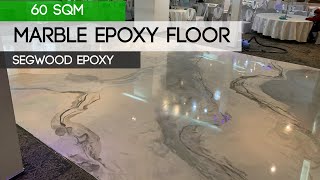 Epoxy marble floor 60sqm  SEGWOOD Style [upl. by Annahsal372]