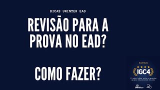 COMO FAZER UMA BOA REVISÃO PARA AS PROVAS UNINTER EAD  DICAS DE ESTUDO [upl. by Oretna]