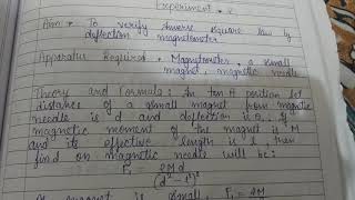 To verify inverse square law by deflection magnetometer [upl. by Fan]