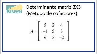 Determinante matriz 3X3 Metodo de cofactores [upl. by Gabriello]