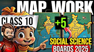 Map Work Class 10 Social Science  🗺️ Social Science Class 10  Boards 2025 [upl. by Asilim]