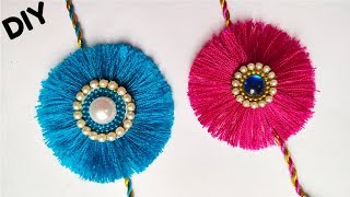 How to make Beautiful Rakhi at home DIY Silk Thread Rakhi Making Ideas For Rakshabandhan [upl. by Ahsienod]