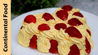 Strawberry Mille Feuille  Millefoglie  Strawberry Cake Recipe By Continental Food [upl. by Gilford]