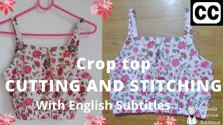 Crop top Cutting and stitching  latest crop top  stylish crop top  how to make stylish crop top [upl. by Ailadgim]