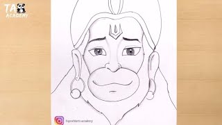 Lord Hanuman face drawinghanuman jayanti pencildrawingTaposhiartsAcademy [upl. by Aviv]