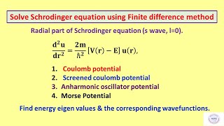 Quantum Solve Schrodinger equation using Finite Difference Method  Part 2 [upl. by Hnad357]