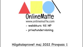 Högskoleprovet maj 2022 Provpass 1 Uppgift 17 [upl. by Saucy891]