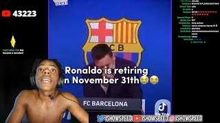 IShowSpeed Reacts To Ronaldo Retiring 😥 [upl. by Iduj774]