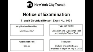 Transit Electrical Helper Notice of Examination Info Session 03222021 [upl. by Fontana]